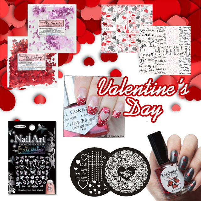 Nail decorations for Valentine's day