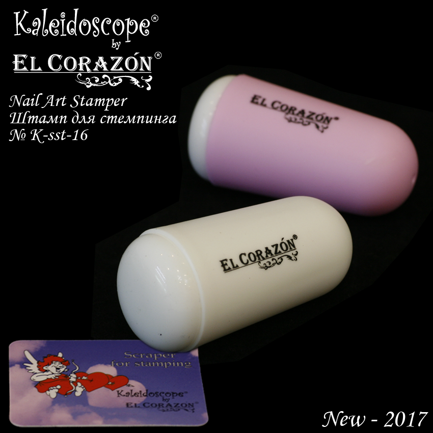 картинка EL Corazon Штамп односторонний и скрапер №ksst-16 (розовый) от магазина El Corazon