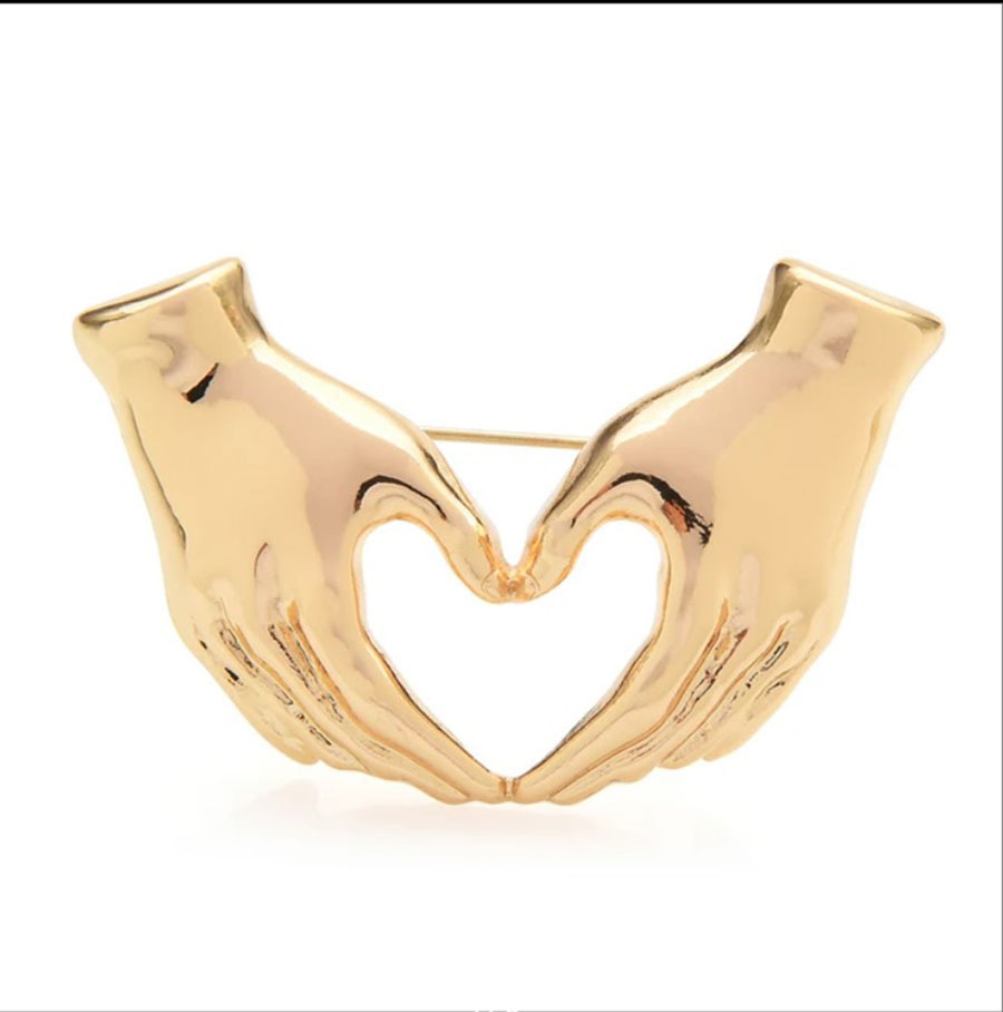картинка Брошь Руки с сердцем ALBR0406 от магазина El Corazon