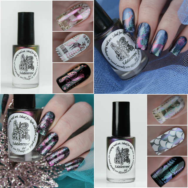 New photos of Kaleidoscope by El Corazon magnetic stamping nail polishes №stm-59 and №stm-60!