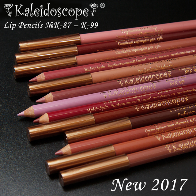 New colors of Kaleidoscope by El Corazon Lip Liners!