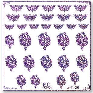 картинка El Corazon Водные наклейки для ногтей №W-f1-26 violet holo от магазина El Corazon