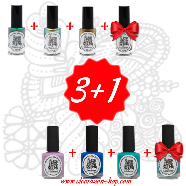 3+1! Buy 3 Kaleidoscope stamping nail polishes and get get the 4th for free!