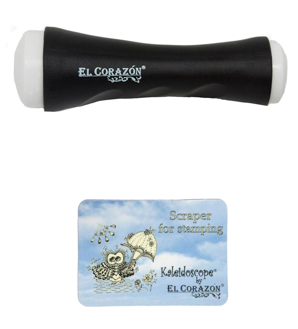 картинка EL Corazon Двусторонний штамп XL и скрапер №ksst-1 (черный) от магазина El Corazon
