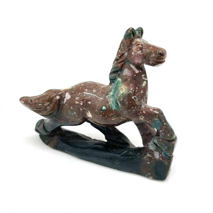 картинка Лошадь Сувенир Elit из натурального камня моховый агат Sr-Horse-03 от магазина El Corazon