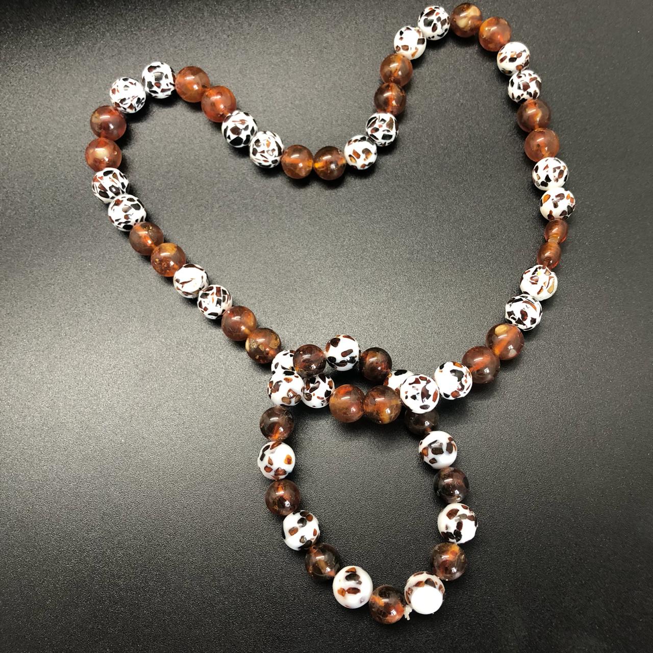 картинка Комплект ожерелье и браслет из натурального янтаря и янтаря в смоле nl256 от магазина El Corazon