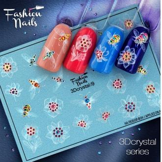 картинка  Fashion Nails Слайдер дизайн 3D crystal №9 от магазина El Corazon