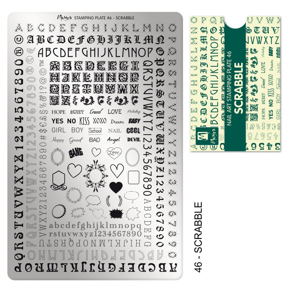 картинка Moyra Пластина для стемпинга 46 Scrabble от магазина El Corazon
