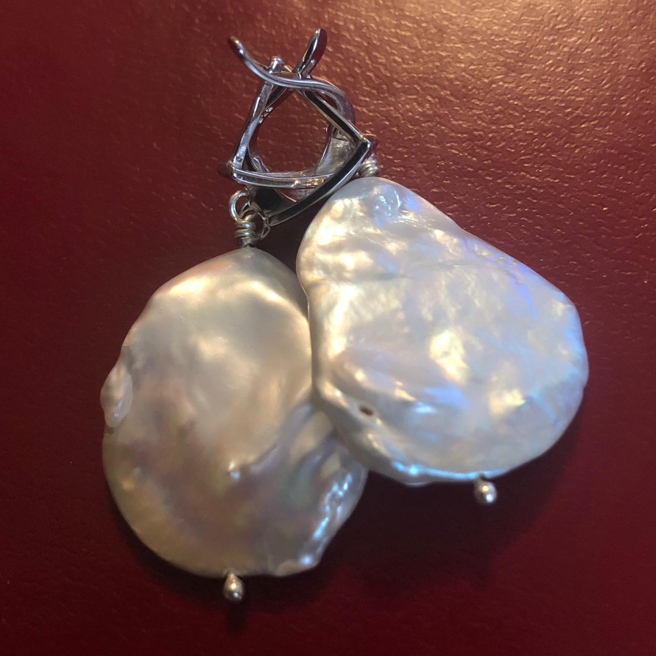 картинка Серьги из серебра и Барочного жемчуга 3 см 01 от магазина El Corazon