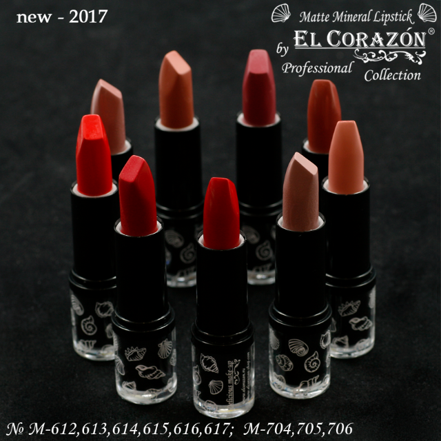 New colors of El Corazon Matte Mineral lipstick!