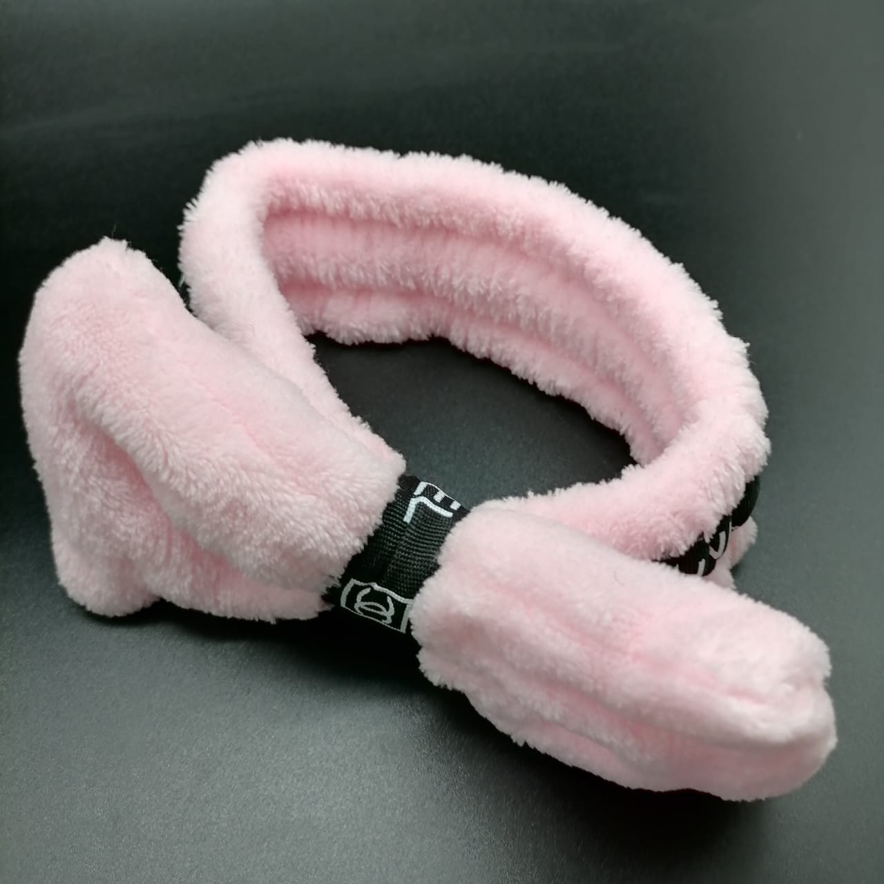 картинка Мягкая повязка для волос с бантом на резинке, светло розовая 02 от магазина El Corazon