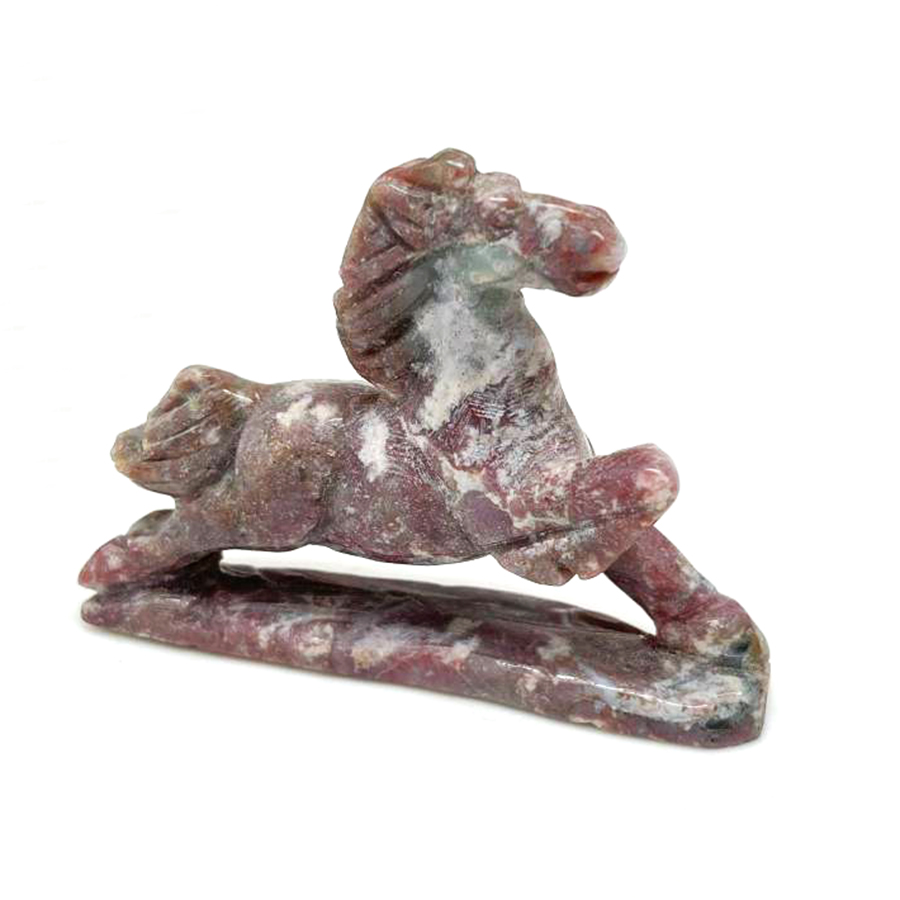 картинка Лошадь Сувенир Elit из натурального камня моховый агат Sr-Horse-01 от магазина El Corazon
