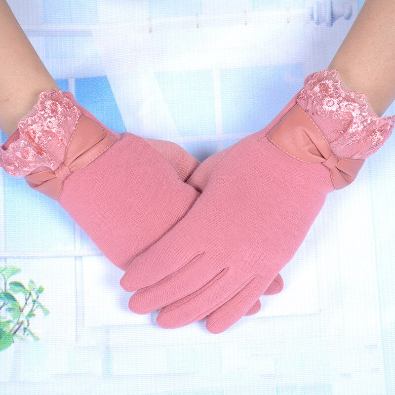 картинка Трикотажные перчатки с бантиком, розовые glov-02 от магазина El Corazon