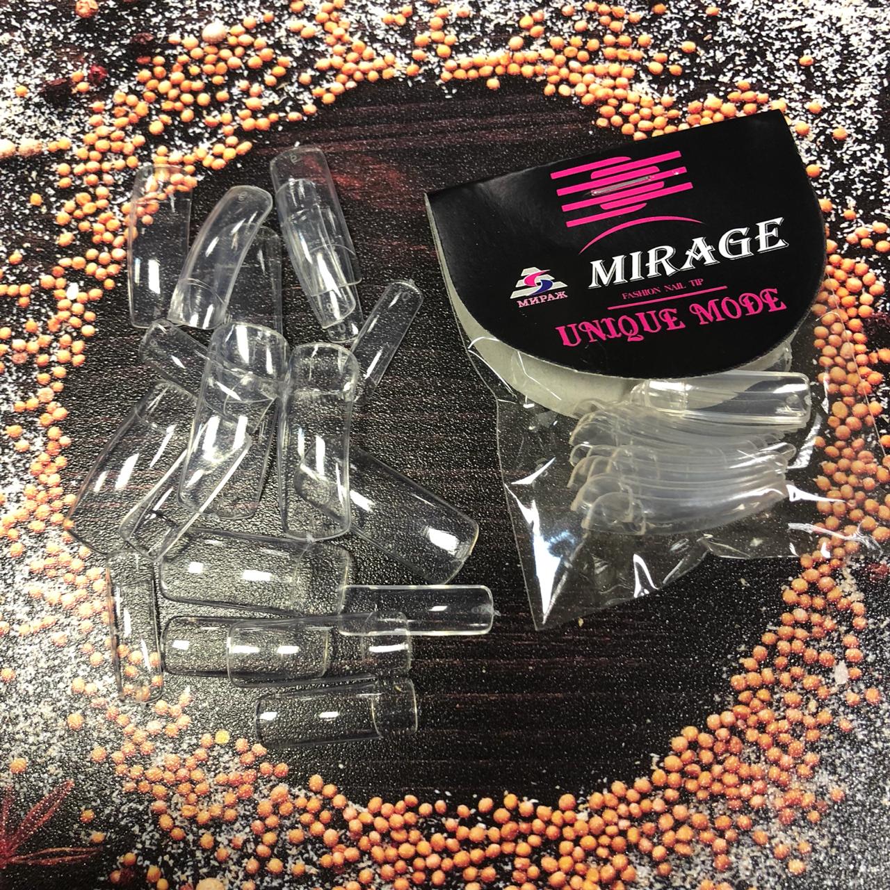 картинка Mirage Типсы для наращивания, прозрачные Корея 20 шт от магазина El Corazon