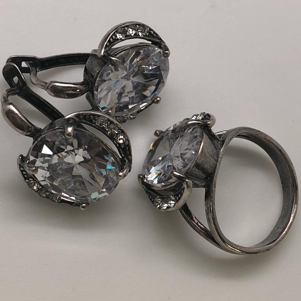 картинка 5Комплект Серьги и кольцо с посеребрением 20272-201-19 от магазина El Corazon