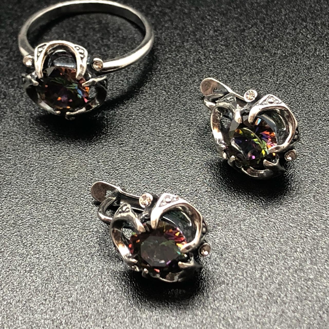картинка Комплект Серьги и кольцо с посеребрением 20596-214-19 от магазина El Corazon