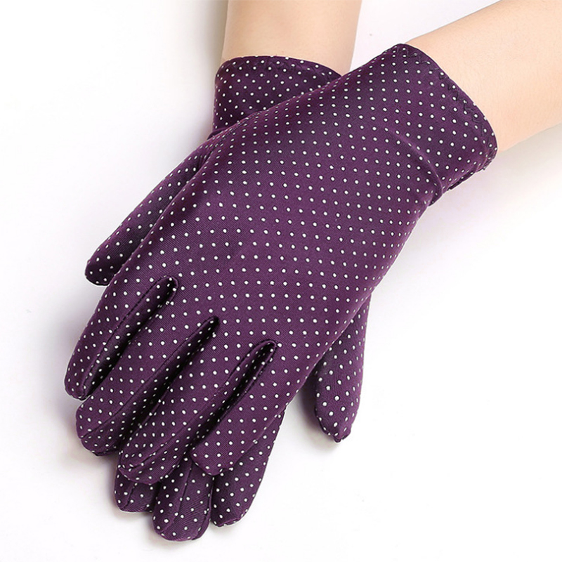 картинка Женские солнцезащитные перчатки в горошек, пурпурные glov-11 от магазина El Corazon