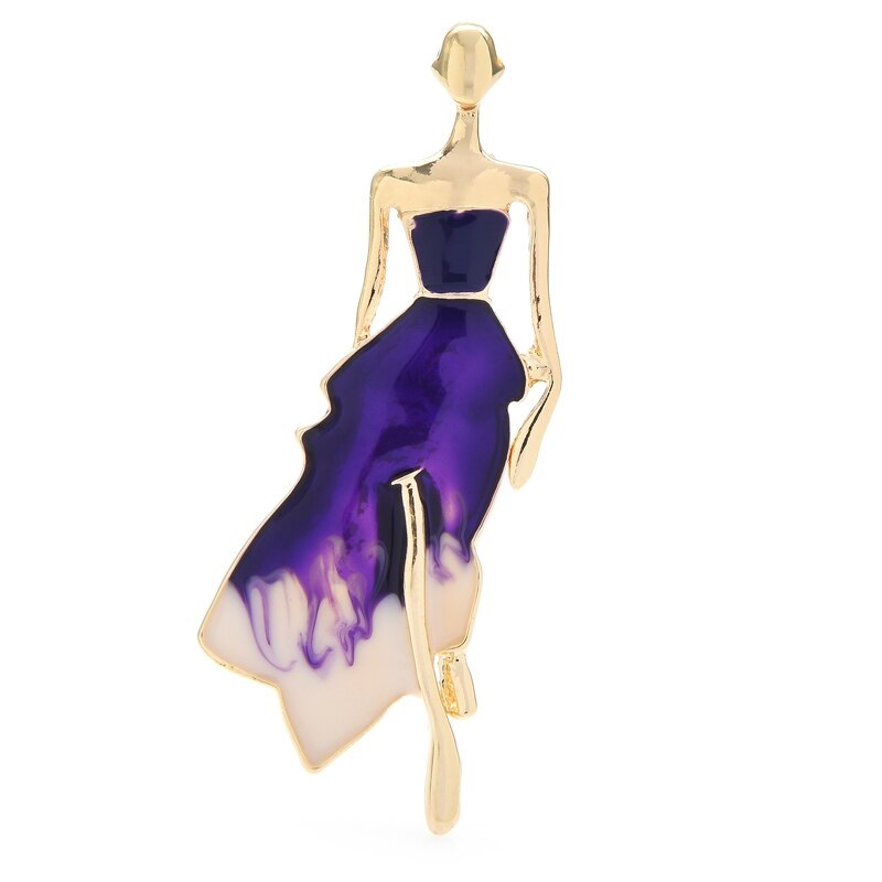 картинка Брошь модель в платье фиолетовом  от магазина El Corazon