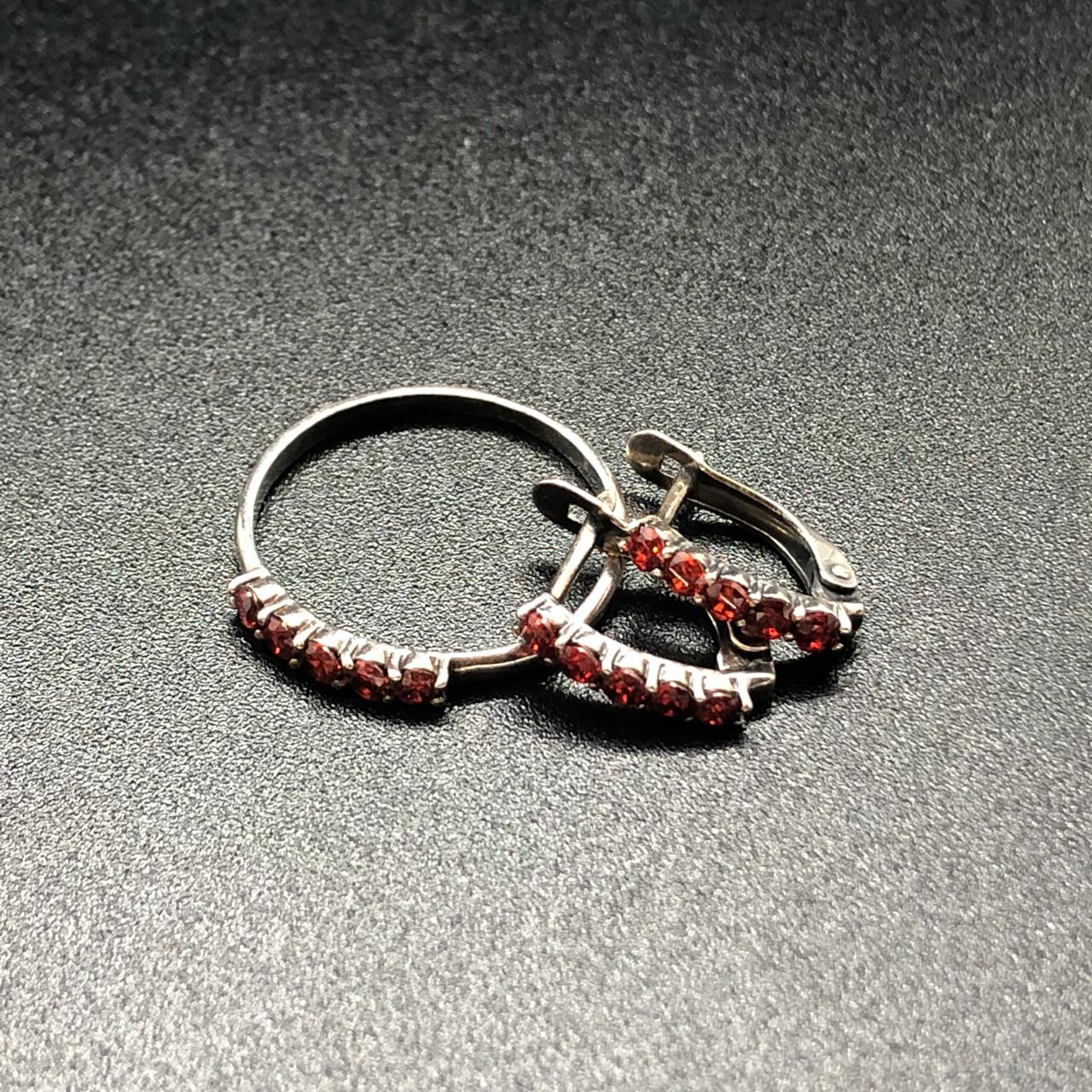 картинка Комплект Серьги и кольцо с посеребрением 20567-205-20 от магазина El Corazon
