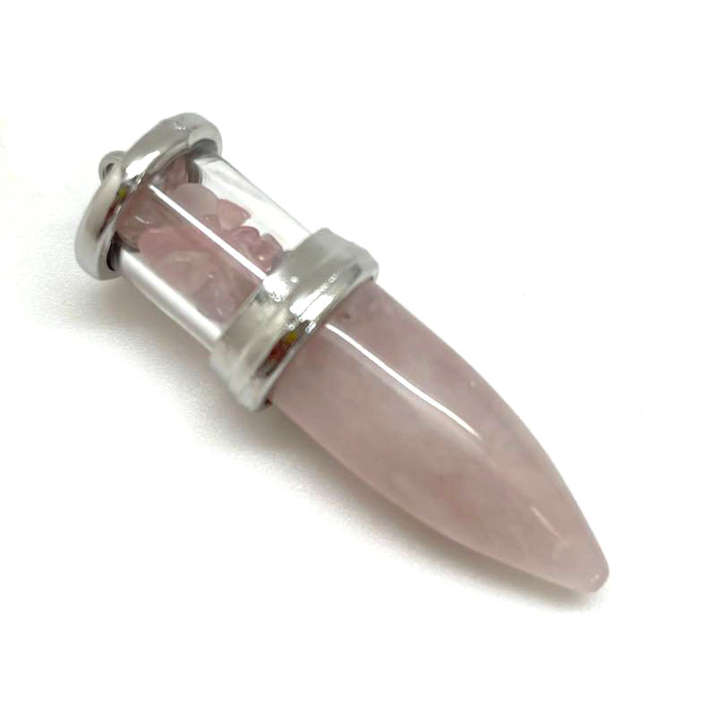картинка Подвеска-маятник из натурального камня розовый кварц Kul095 от магазина El Corazon