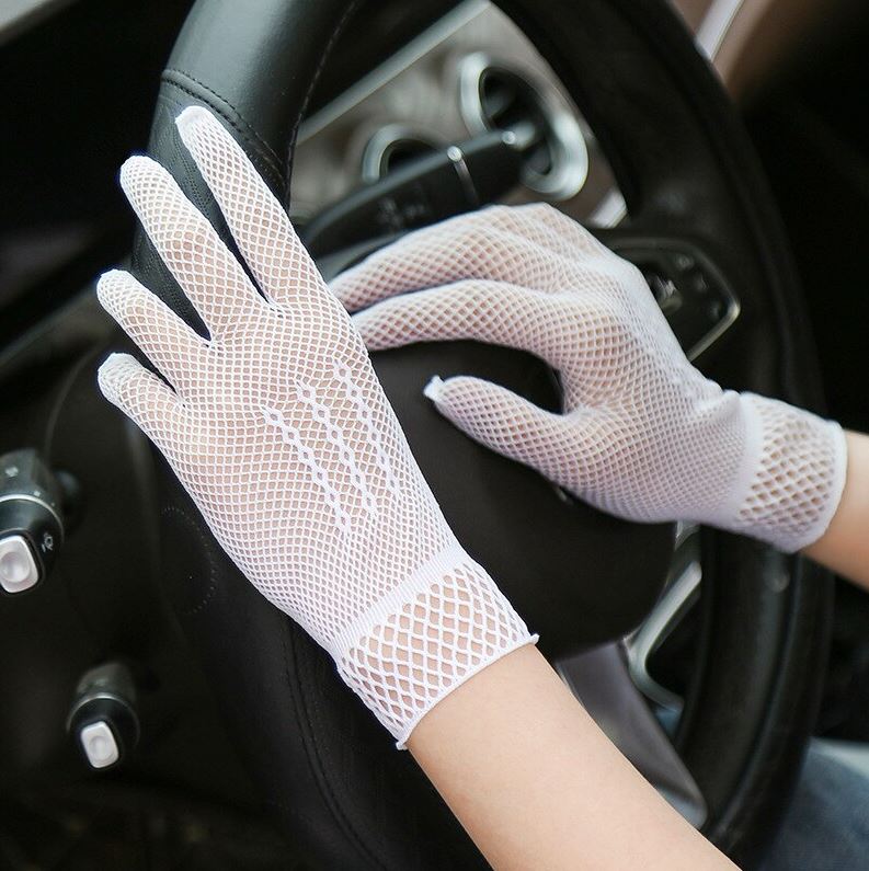 картинка Женские перчатки сеточка с узором, белые glov-08 от магазина El Corazon