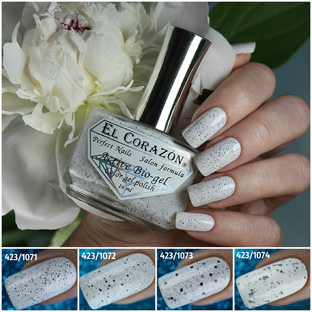 New colors of El Corazon Active Bio-gel nail polishes: №423/1071 - №423/1074!