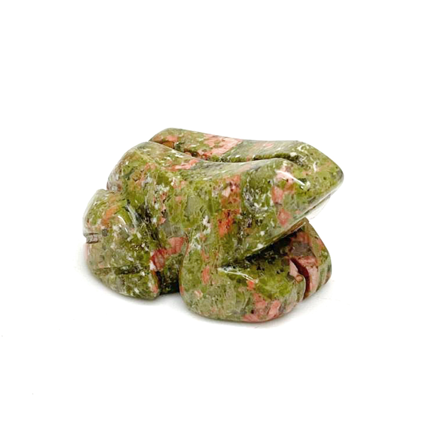 картинка Лягушка-оберег символ богатства и процветания  яшма зеленая Sr-Elit-Frog-03 от магазина El Corazon