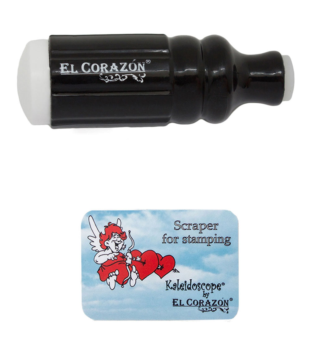 картинка EL Corazon Большой штамп и скрапер №ksst-2 (черный) от магазина El Corazon