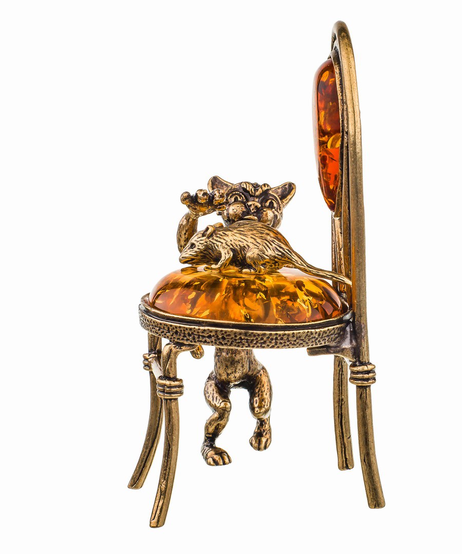 картинка Кот и мышка на стуле 635 от магазина El Corazon