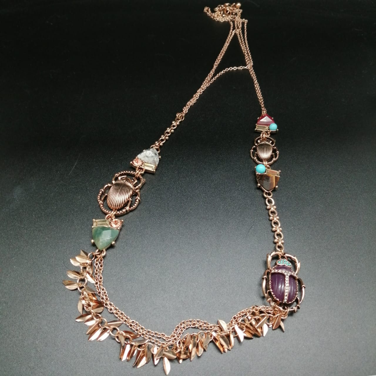 картинка Ожерелье 85 см со Скарабеями и кристаллами  от магазина El Corazon