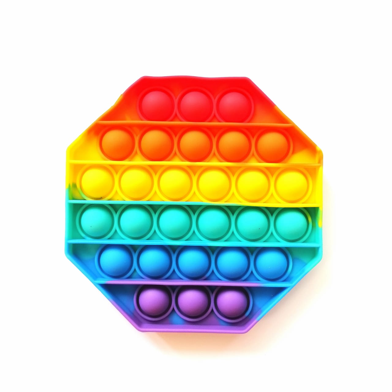 картинка Сенсорная игрушка антистресс Pop it- Радужный восьмиугольник 12х12 см Popit03 от магазина El Corazon