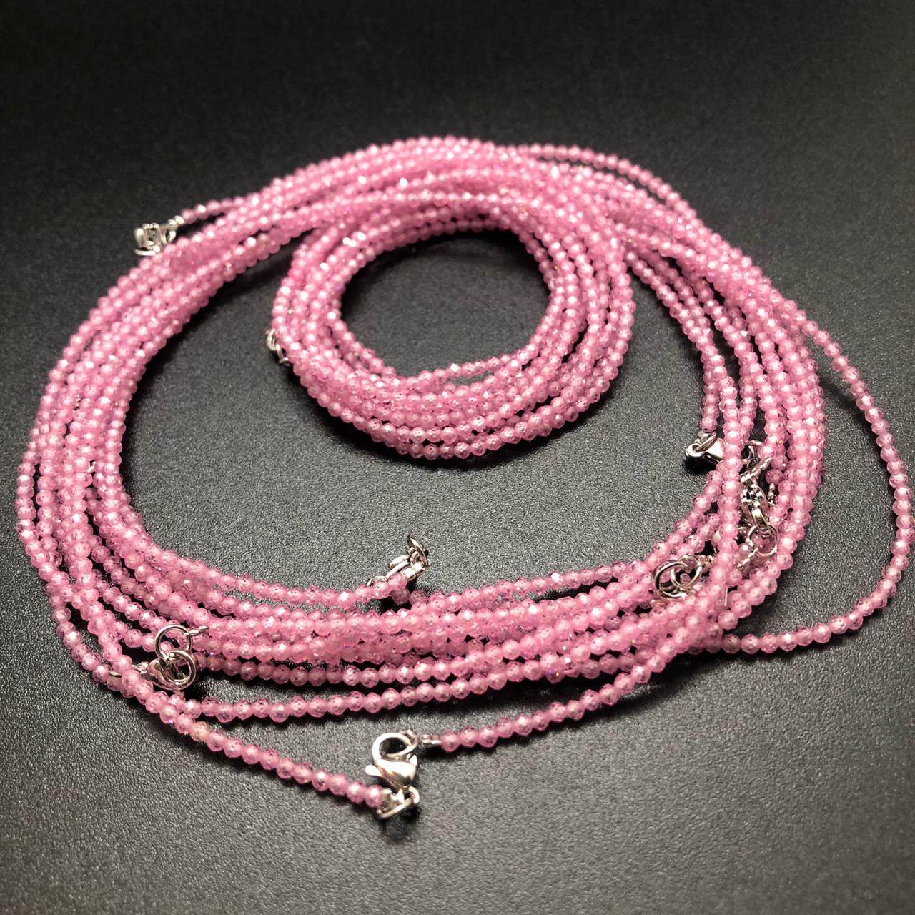 картинка Ожерелье - нитка 45 см из розового Кварца ШП400-07 от магазина El Corazon