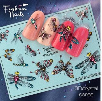 картинка  Fashion Nails Слайдер дизайн 3D crystal №8 от магазина El Corazon
