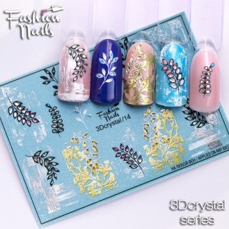 картинка  Fashion Nails Слайдер дизайн 3D crystal №14 от магазина El Corazon