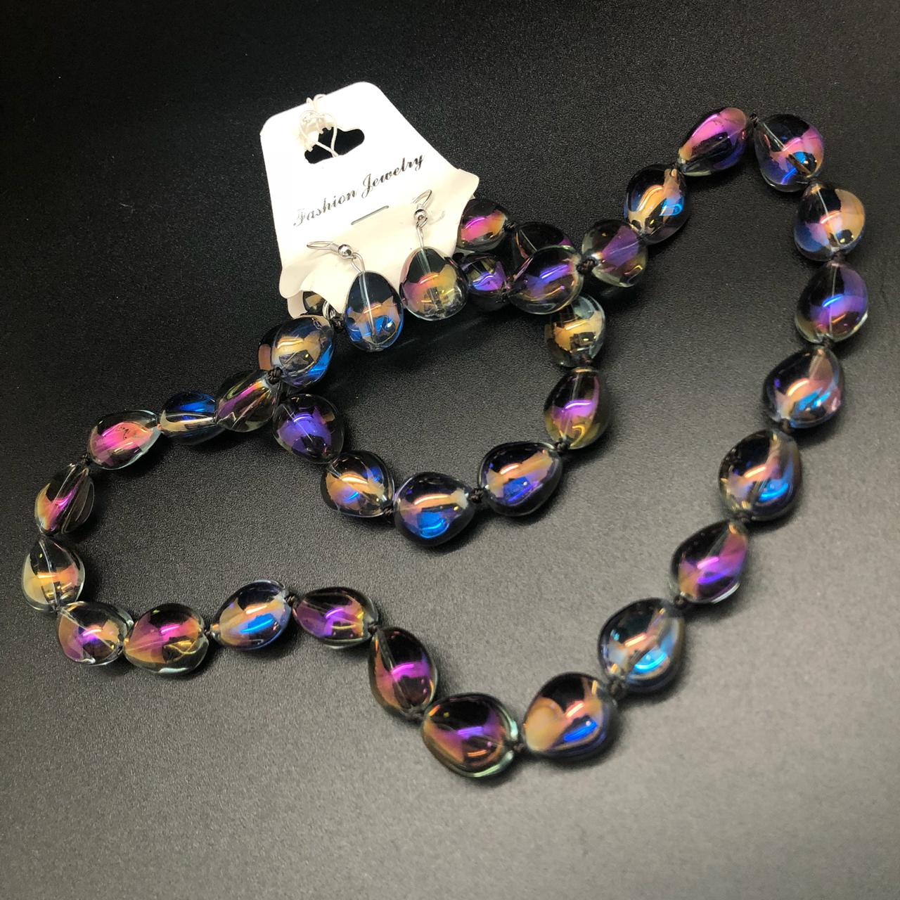 картинка Комплект Ожерелье, серьги и браслет, стеклянные бусины 4 от магазина El Corazon