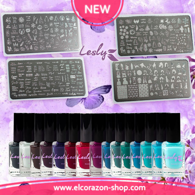 New items! Lesly nail polishes and stamping plates