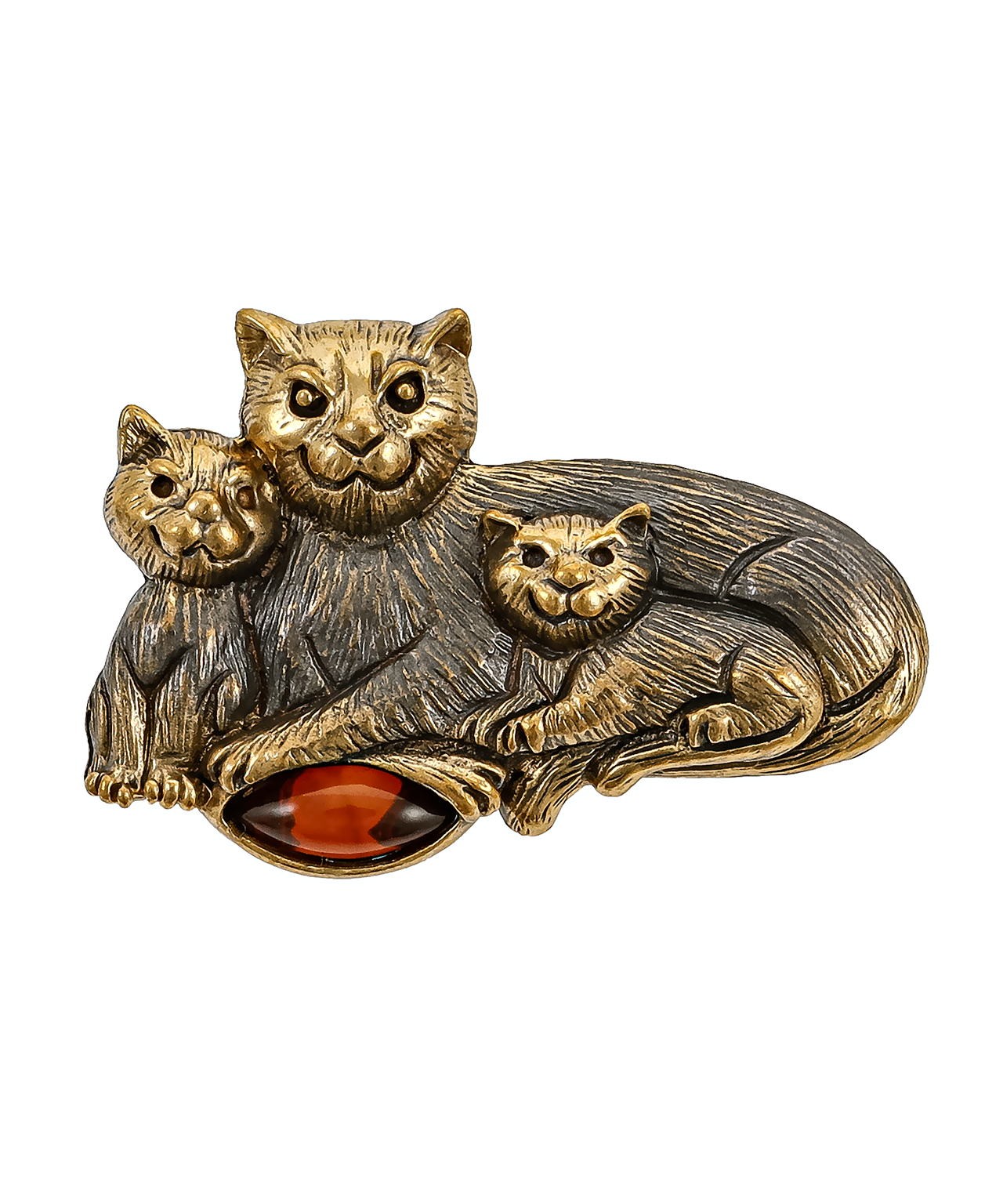 картинка Брошь Кошка с котятами 3851.4 от магазина El Corazon