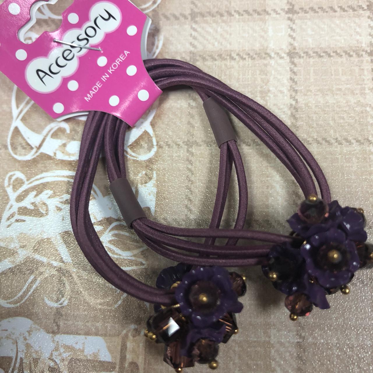 картинка Набор резинок для волос, букетик из роз, фиолетовый от магазина El Corazon