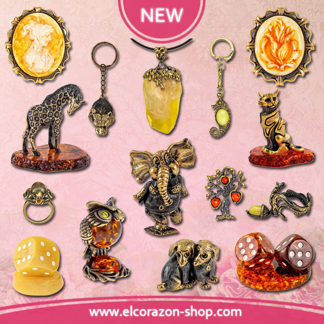 New Souvenirs and Jewelry made of brass and amber!