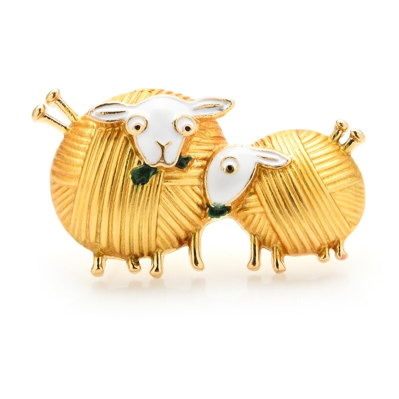 картинка Брошь - Золотые овечки от магазина El Corazon