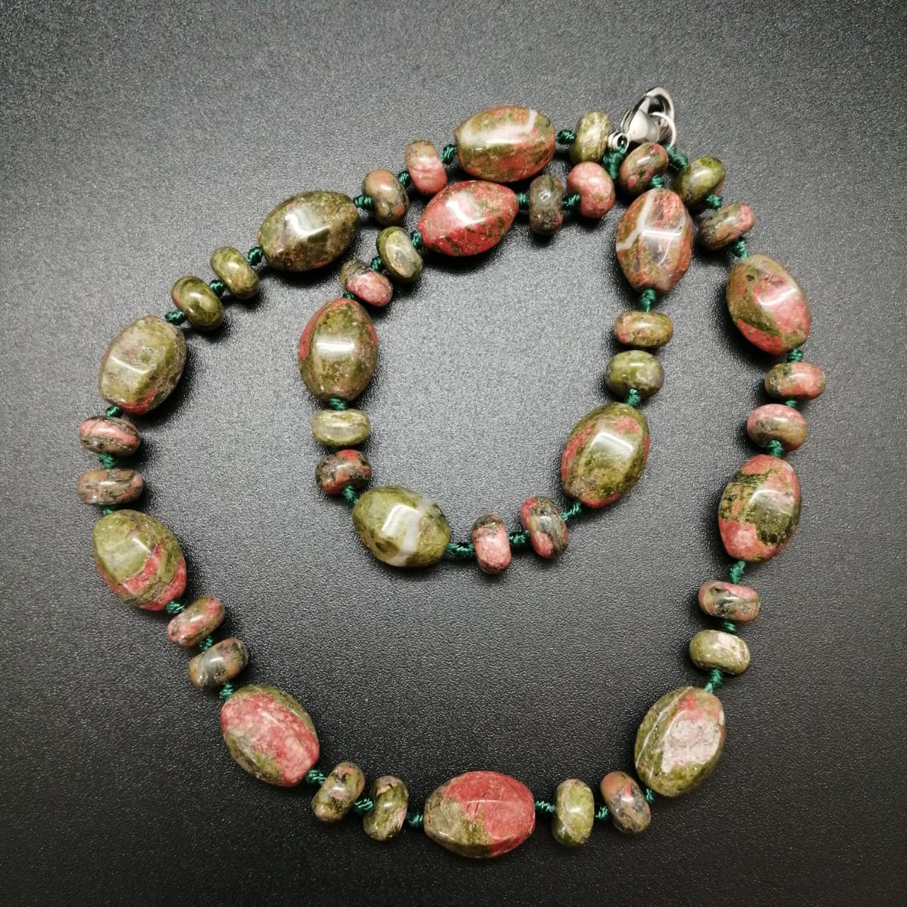 картинка Ожерелье 45 см из зеленой Яшмы 02 от магазина El Corazon