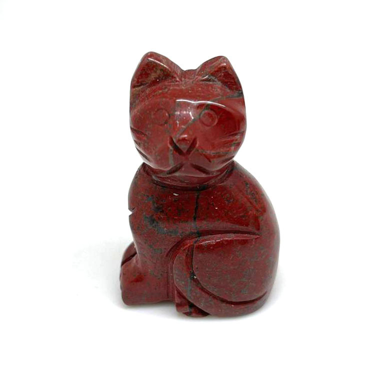 картинка Котик символ интуиции, терпения, независимости яшма красная Sr-Cat-12 от магазина El Corazon