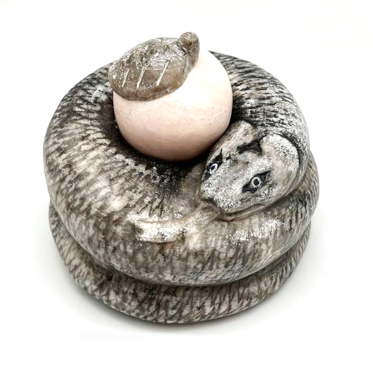 картинка Сувенир Змея с яблоком из натурального камня Sr-Bor018 от магазина El Corazon