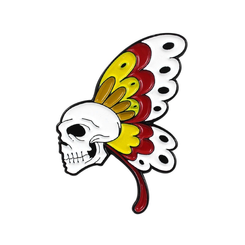 картинка Значок-пин Череп бабочка 2-1 от магазина El Corazon