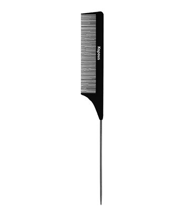 картинка Kapous Professional 231*27 мм, Расческа парикмахерская с металлическим хвостиком «Carbon fiber» от магазина El Corazon
