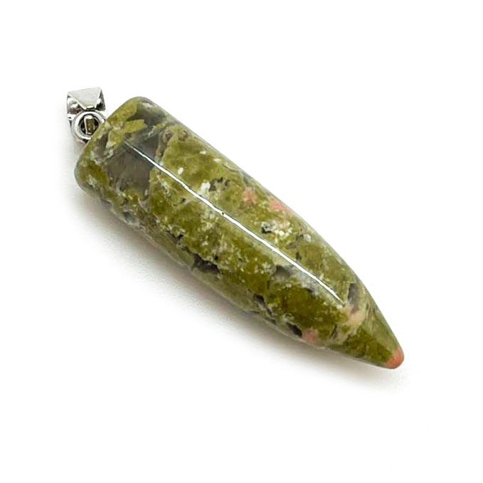 картинка Кулон-маятник из натурального камня яшма зеленая Kul102 от магазина El Corazon