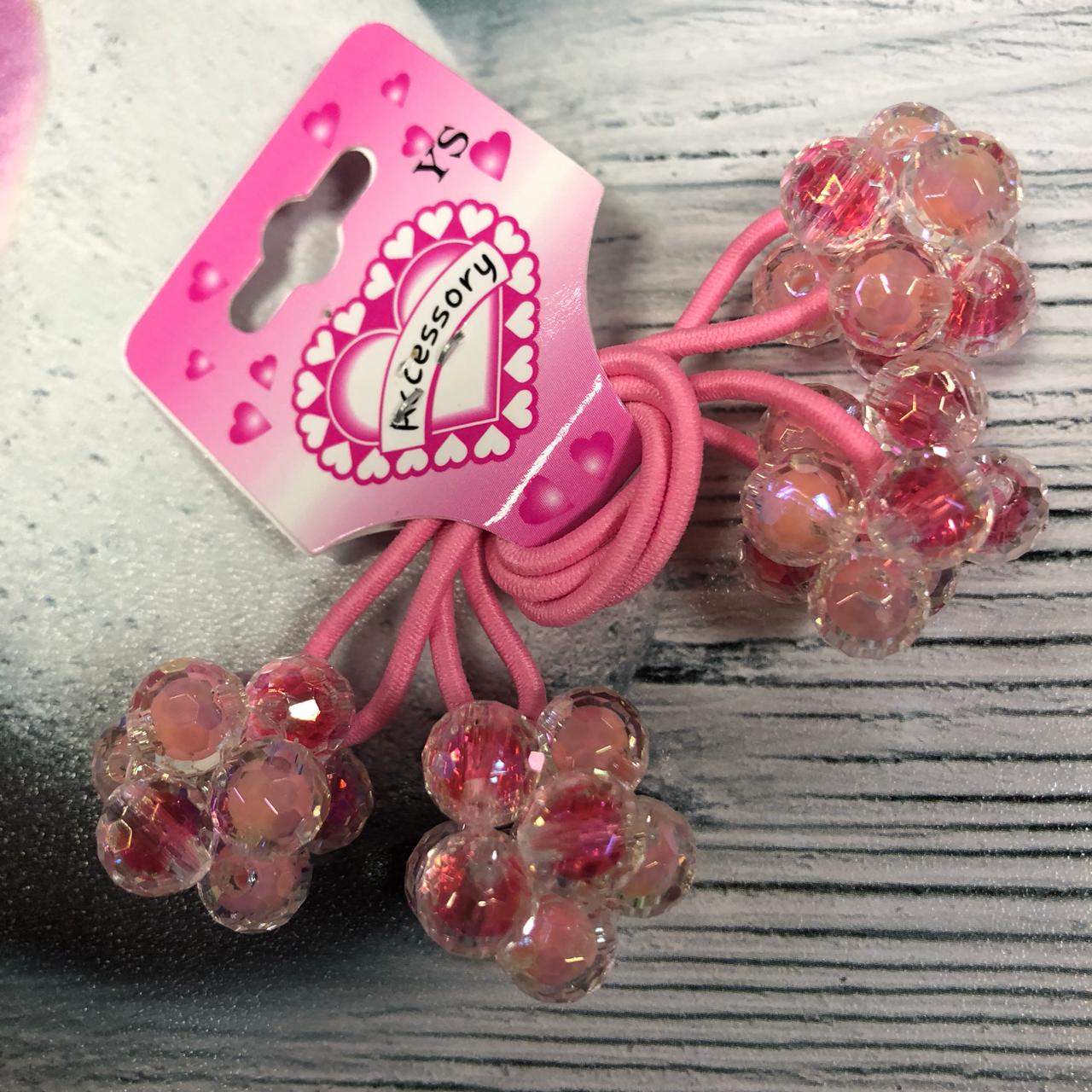 картинка Набор резинок для волос с мелкими бусинами, розовый от магазина El Corazon
