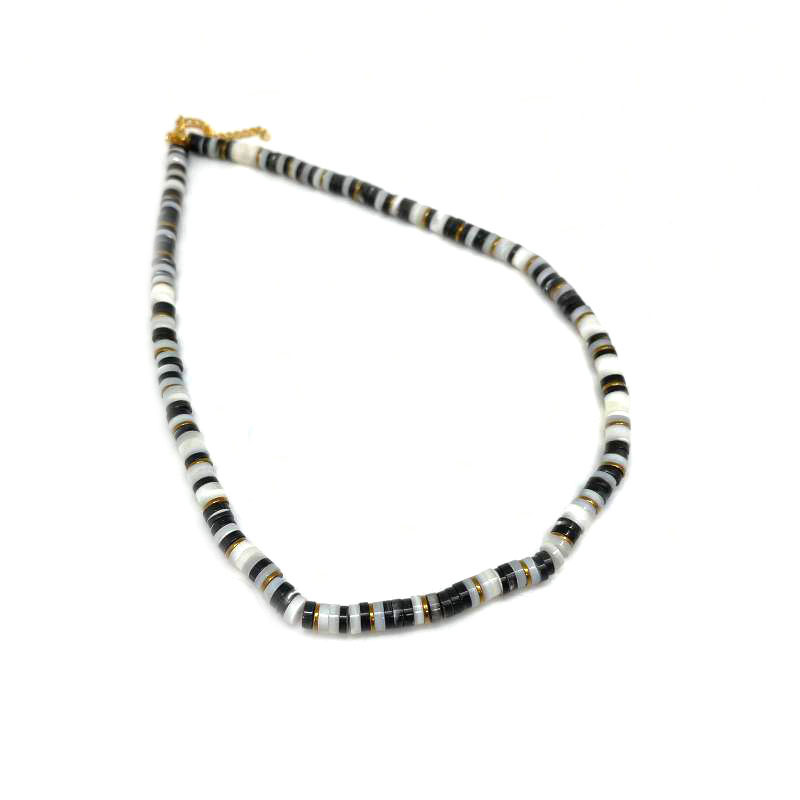 картинка Ожерелье из плоских круглой формы бусин разных оттенков Перламутра 45 см NL204 от магазина El Corazon