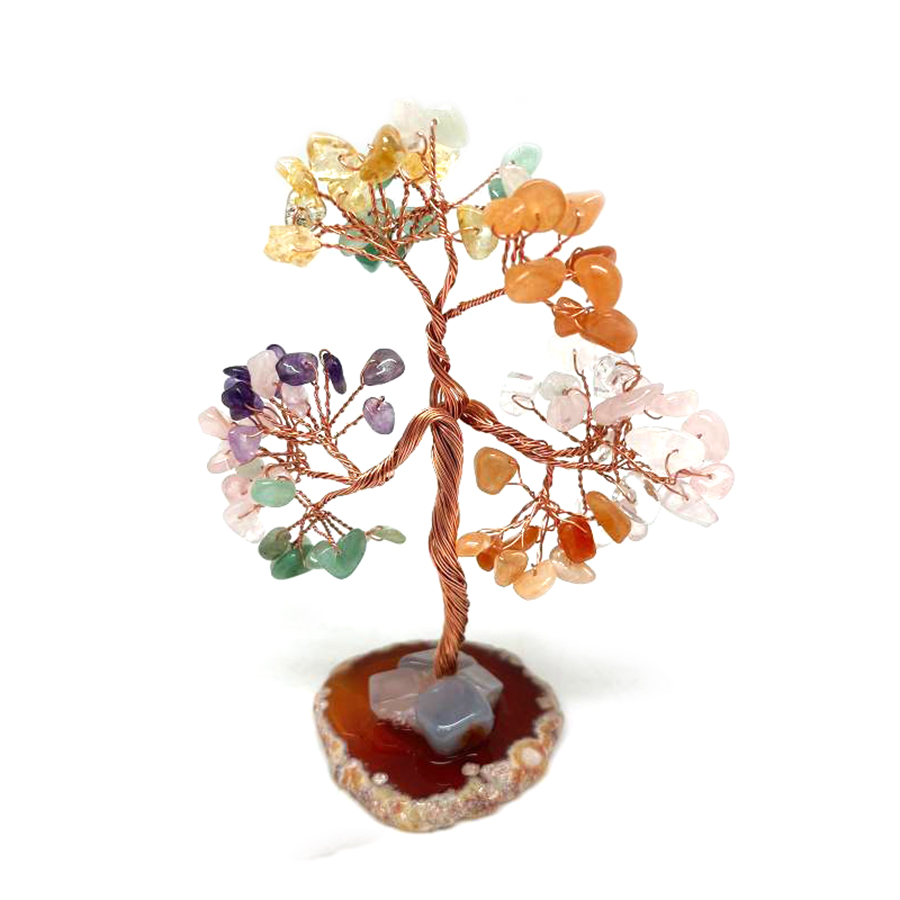 картинка Денежное дерево счастья Сувенир Mix из натуральных самоцветов Sr-tree-05 от магазина El Corazon