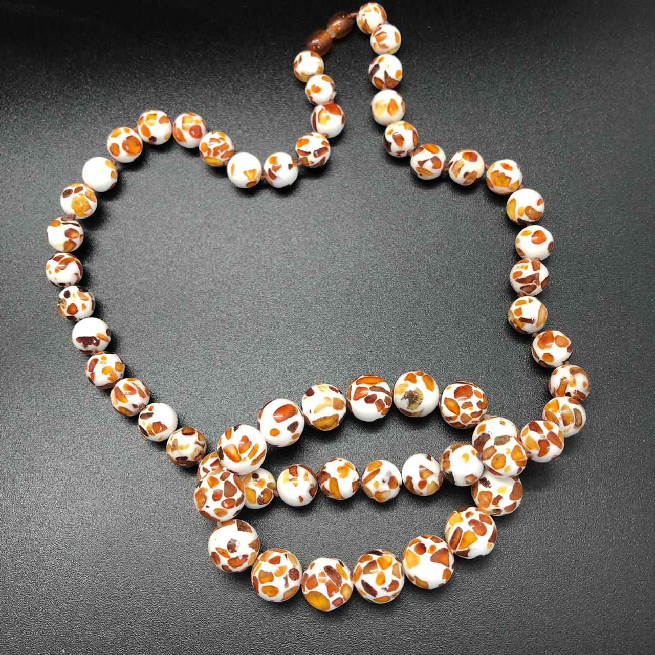картинка Комплект 2 ожерелье и браслет из натурального янтаря в смоле nl259 от магазина El Corazon